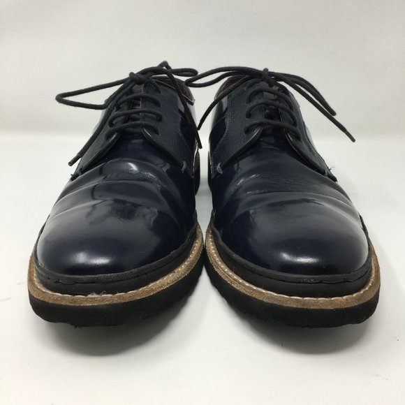 Ted Baker Mens Size 9 OKTIBR Derby Shoes Navy Blue Leather main image 5